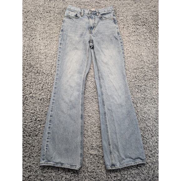 Pacsun Jeans Women 24 Blue High Rise Bootcut Distressed Grunge Acid Wash Casual - Picture 3 of 10